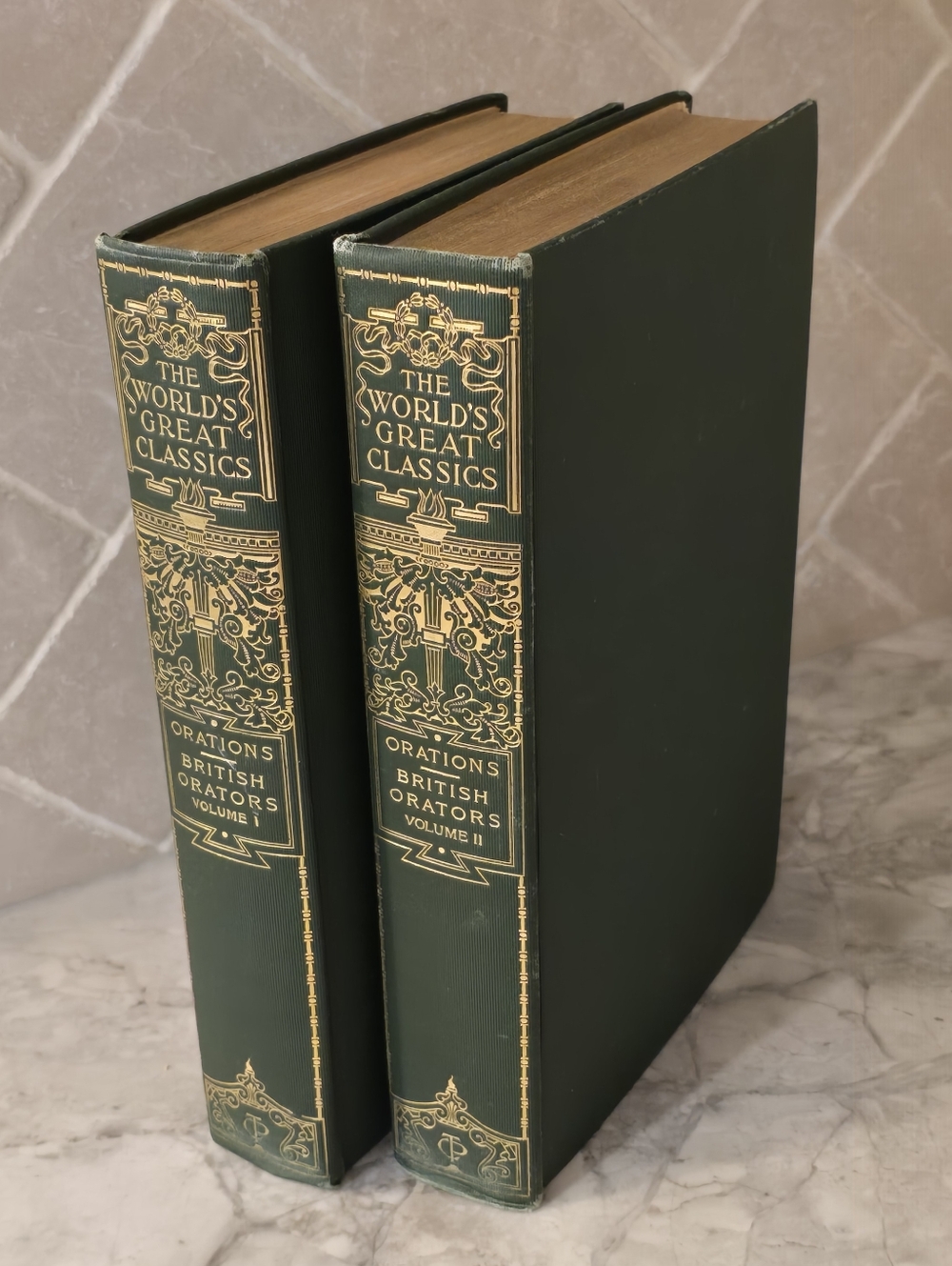 Antique "The World's Great Classics" Set Of 2 Books Otations-British Orators